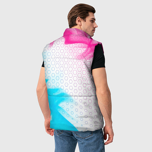 Мужской жилет Opel neon gradient style: надпись, символ / 3D-Черный – фото 4