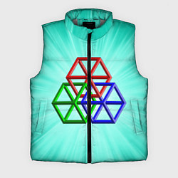 Мужской жилет Невозможная геометрия - оптическая иллюзия, цвет: 3D-светло-серый