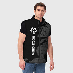 Мужской жилет Metro Exodus glitch на темном фоне: по-вертикали, цвет: 3D-черный — фото 2