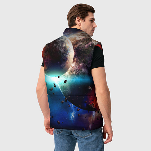 Мужской жилет За секунду до столкновения планеты с космическим о / 3D-Красный – фото 4