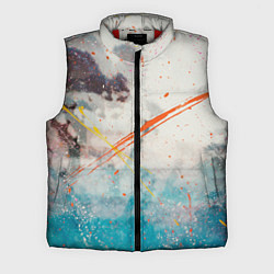 Мужской жилет Абстрактные мазки красок на тенях и тумане, цвет: 3D-красный