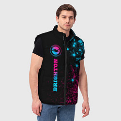 Мужской жилет Brighton - neon gradient: по-вертикали, цвет: 3D-черный — фото 2
