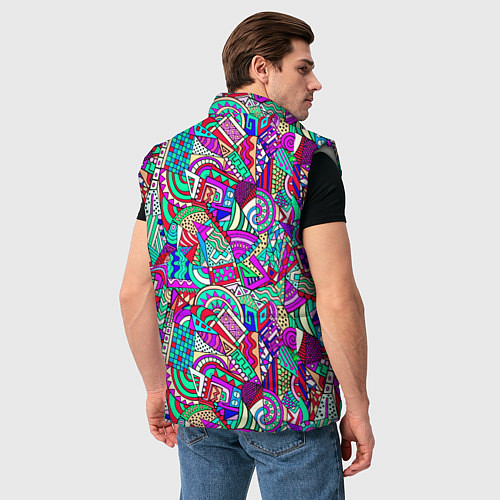 Мужской жилет Лоскутный паттерн / 3D-Светло-серый – фото 4