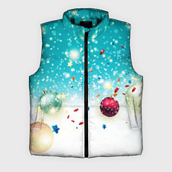 Мужской жилет Шарики новогодние, цвет: 3D-черный