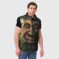 Мужской жилет Дерево с лицом мем Мудрое дерево, цвет: 3D-черный — фото 2