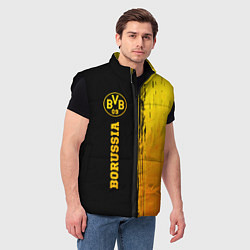 Мужской жилет Borussia - gold gradient: по-вертикали, цвет: 3D-черный — фото 2