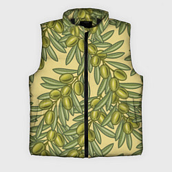 Мужской жилет Винтажные ветви оливок, цвет: 3D-черный