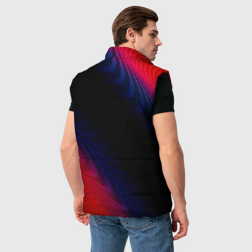 Мужской жилет Volkswagen красный карбон / 3D-Черный – фото 4