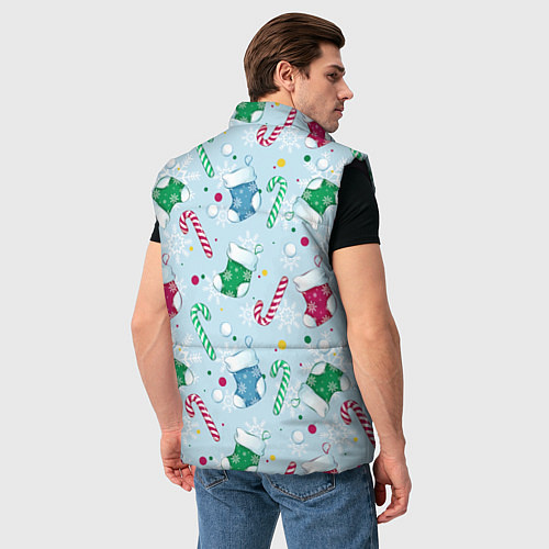Мужской жилет Новогодний паттерн / 3D-Черный – фото 4