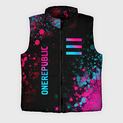 Мужской жилет OneRepublic - neon gradient: надпись, символ, цвет: 3D-черный
