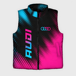 Мужской жилет Audi - neon gradient: надпись, символ, цвет: 3D-черный