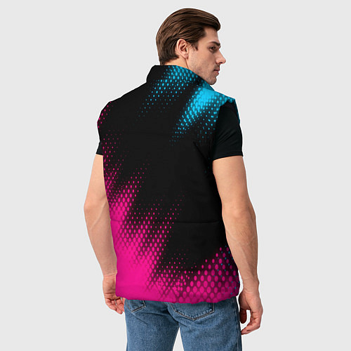 Мужской жилет Audi - neon gradient: надпись, символ / 3D-Черный – фото 4