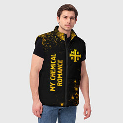 Мужской жилет My Chemical Romance - gold gradient: надпись, симв, цвет: 3D-черный — фото 2