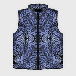 Мужской жилет Ажурный модный кружевной синий узор, цвет: 3D-светло-серый
