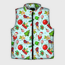 Мужской жилет Новогодний паттерн, цвет: 3D-светло-серый