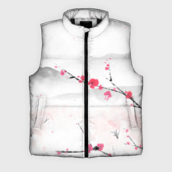 Мужской жилет Японский пейзаж, начало весны, цвет: 3D-черный