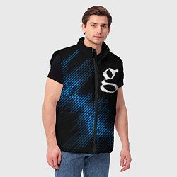 Мужской жилет Garbage звуковая волна, цвет: 3D-черный — фото 2
