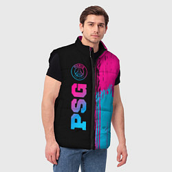 Мужской жилет PSG - neon gradient: по-вертикали, цвет: 3D-черный — фото 2