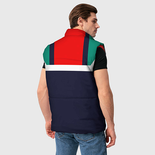 Мужской жилет FIRM синий с зелеными плечами / 3D-Красный – фото 4