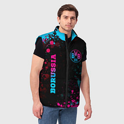 Мужской жилет Borussia - neon gradient: надпись, символ, цвет: 3D-черный — фото 2