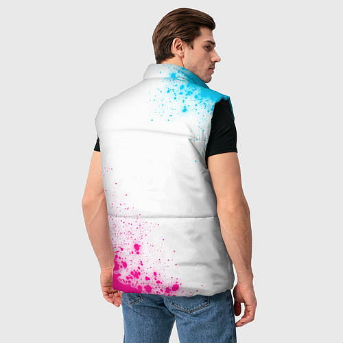 Мужской жилет Attack on Titan neon gradient style: надпись, симв / 3D-Черный – фото 4