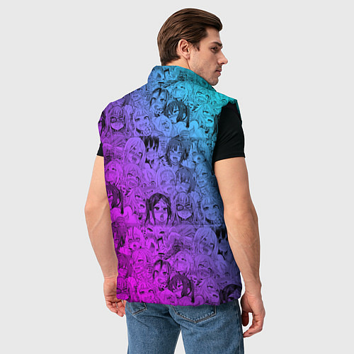 Мужской жилет Ахегао девушки градиент / 3D-Черный – фото 4