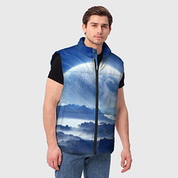 Мужской жилет Mountains - fantasy planet, цвет: 3D-черный — фото 2