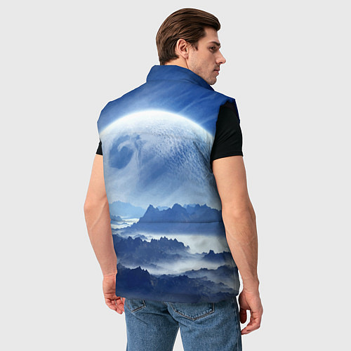Мужской жилет Mountains - fantasy planet / 3D-Черный – фото 4
