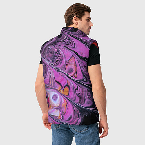 Мужской жилет Фиолетовые краски и камни / 3D-Красный – фото 4