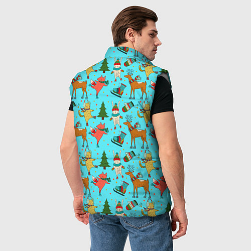 Мужской жилет Animals on the rink / 3D-Светло-серый – фото 4