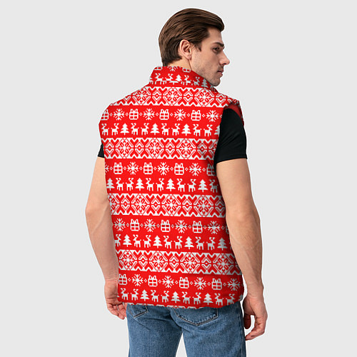 Мужской жилет New Years winter pattern / 3D-Красный – фото 4
