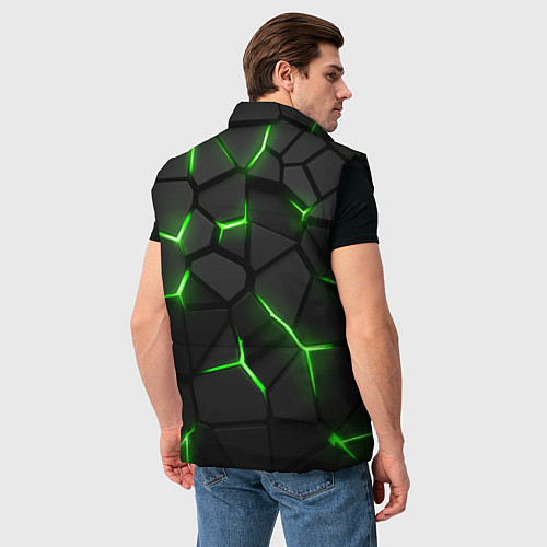 Мужской жилет Green neon steel / 3D-Черный – фото 4
