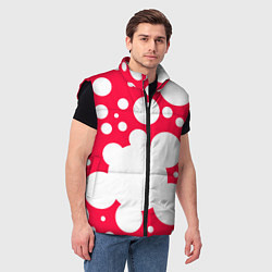 Мужской жилет Красное в белый горошек, цвет: 3D-черный — фото 2