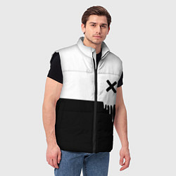 Мужской жилет Черно-белый X, цвет: 3D-черный — фото 2