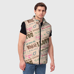 Мужской жилет Ретро дизайн про любовь, цвет: 3D-черный — фото 2