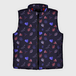 Мужской жилет Паттерн с сердечками и цветами