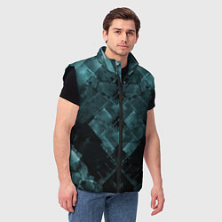 Мужской жилет Голубые и чёрные полоски, цвет: 3D-черный — фото 2
