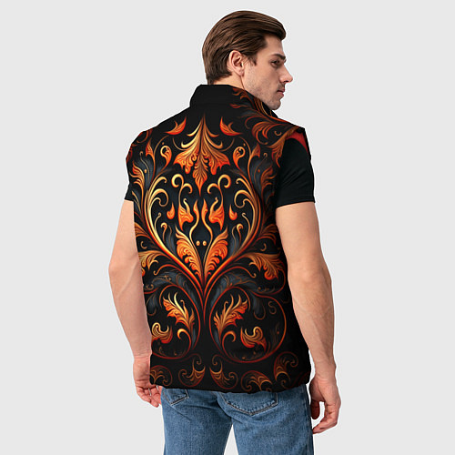 Мужской жилет Огненные узоры / 3D-Красный – фото 4