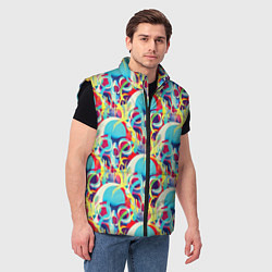 Мужской жилет Черепа кислотный узор, цвет: 3D-черный — фото 2