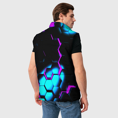 Мужской жилет Неоновая броня fortnite / 3D-Черный – фото 4
