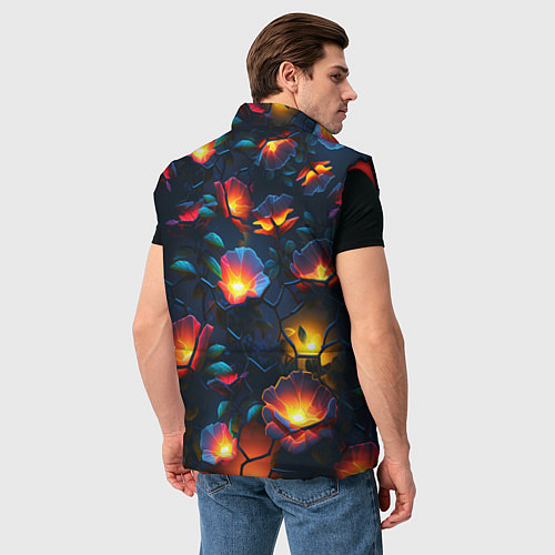 Мужской жилет Светящиеся цветы / 3D-Красный – фото 4