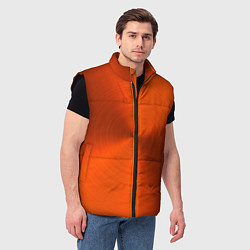 Мужской жилет Оранжевый волнообразный дисковый узор, цвет: 3D-черный — фото 2