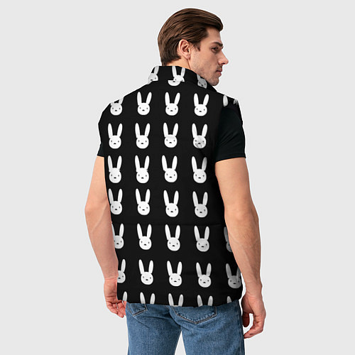 Мужской жилет Bunny pattern black / 3D-Черный – фото 4