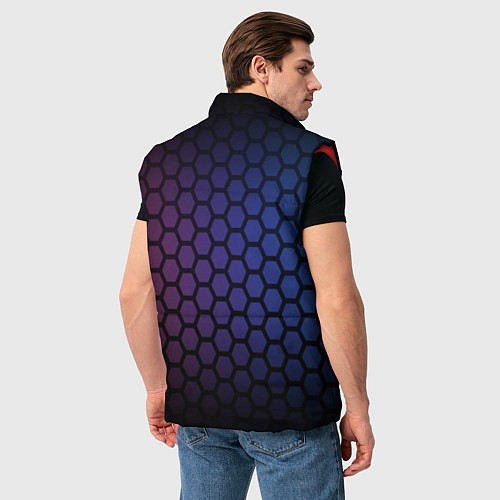 Мужской жилет Abstract hexagon fon / 3D-Красный – фото 4