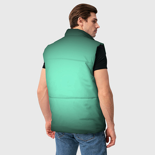 Мужской жилет Аквамариновый градиент / 3D-Черный – фото 4