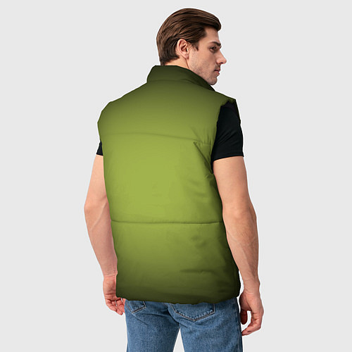 Мужской жилет Оливковый фон и черная виньетка, градиент / 3D-Черный – фото 4