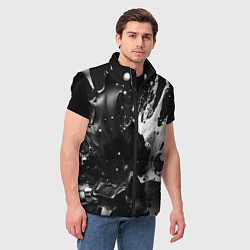 Мужской жилет Брызги красок - белая и черная, цвет: 3D-черный — фото 2