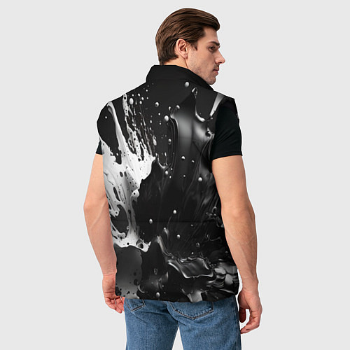 Мужской жилет Брызги красок - белая и черная / 3D-Черный – фото 4