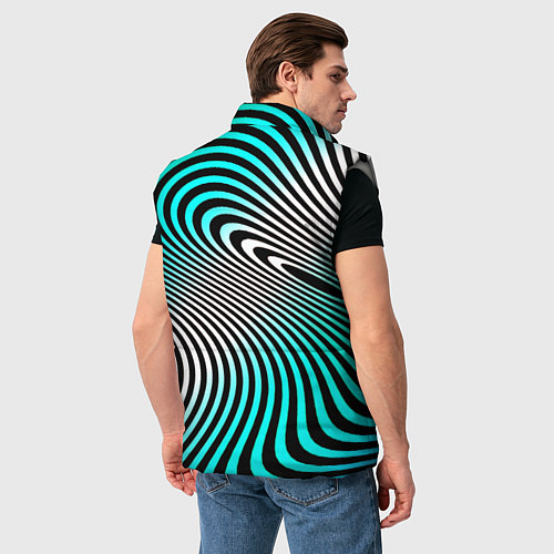 Мужской жилет Оптические волны психоделика / 3D-Светло-серый – фото 4