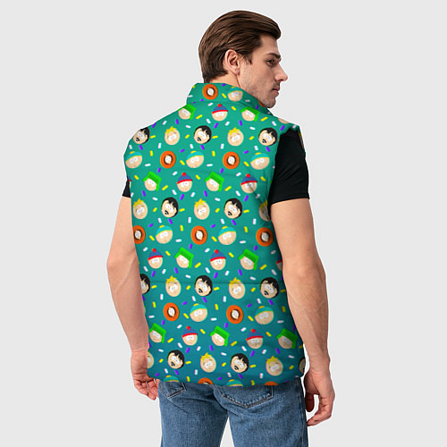 Мужской жилет Южный Парк - паттерн персонажи / 3D-Черный – фото 4
